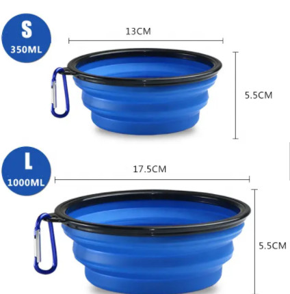 Portable Travel Slow Feeder Dog Bowl Customized Foldable Tpe collapsible dog water bowl