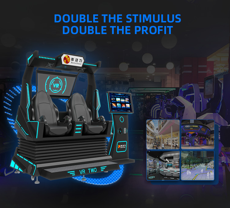 5.0KW 9d VR Cinema 2 Seats Roller Coaster Vr Chair Arcade 4d 8d Virtual Reality Simulator With Shooting
