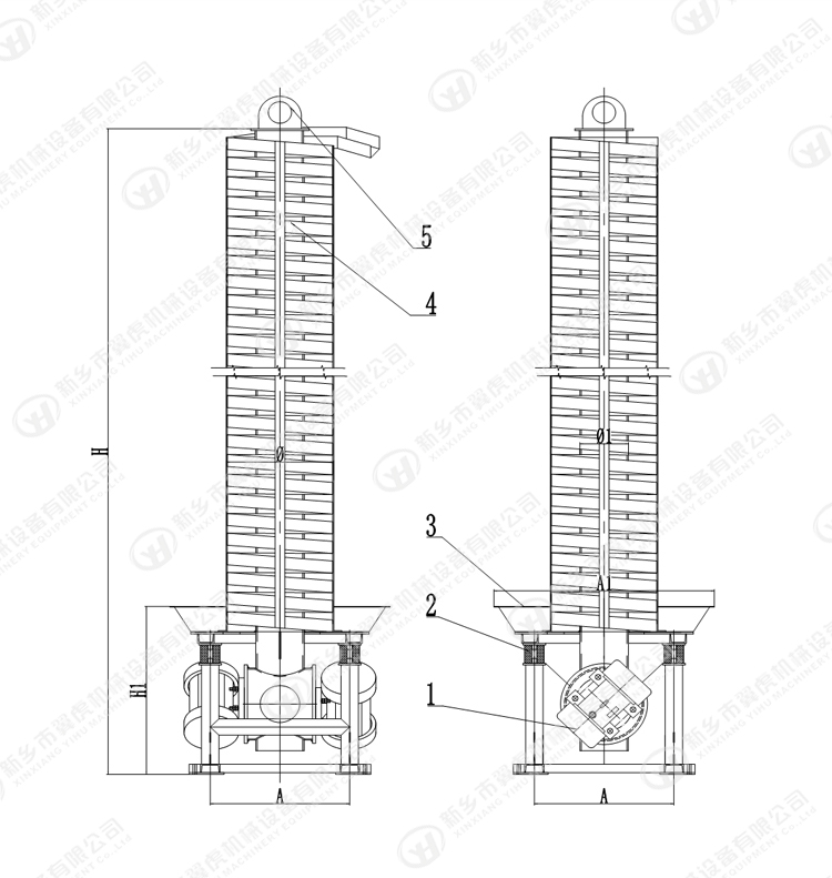 Vertical Vibrating Screw Elevator Conveyor / Spiral Lift Conveyor