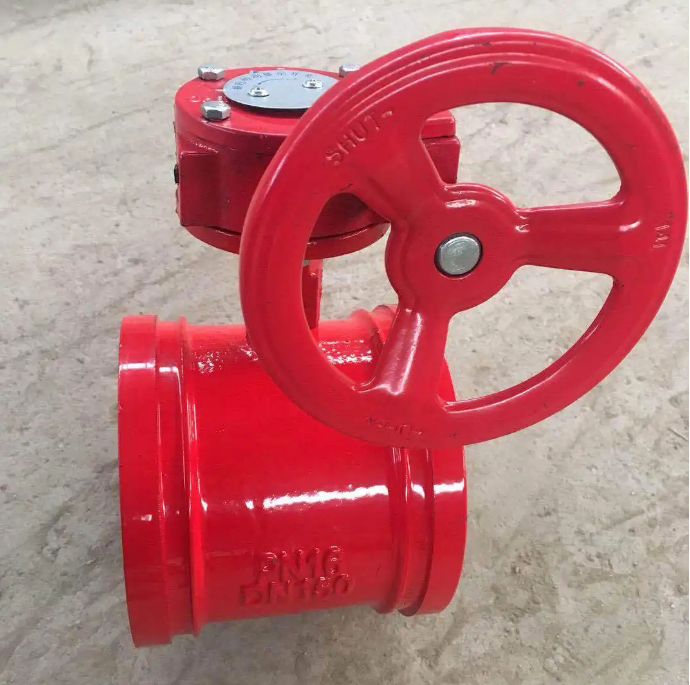 Low Temperature Hand-Operated Groove Turbine Signal Butterfly Valve for Industrial