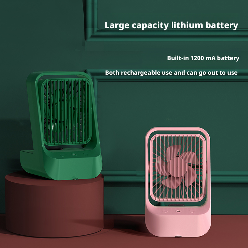 Lightweight Mini Rechargeable Table Fan With 1200mAh High Capacity Battery Hotel Use