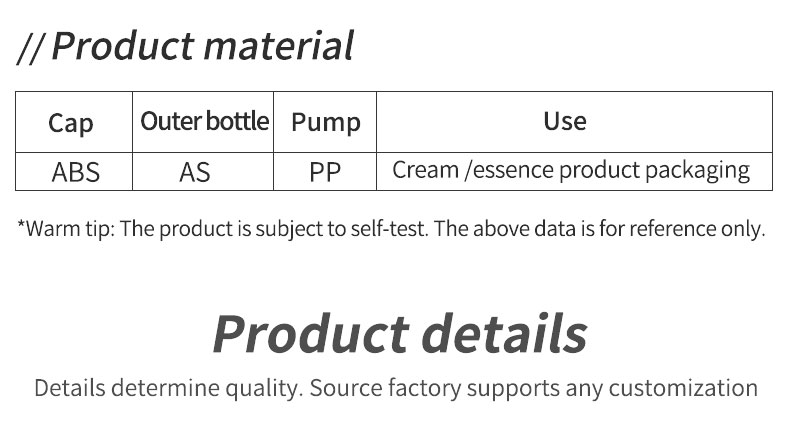 Airless Skin Care Packaging Bottles Black Airless Pump Bottle Base Material ABS Collar Material AS