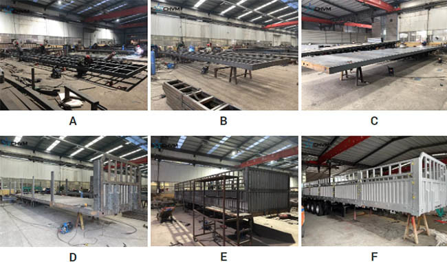 3 Axle 12R22.5 Stake Semi Trailer Truck ISO9001 For Airports