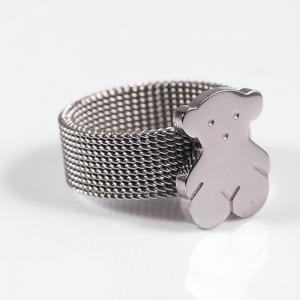 China Mesh design Stainless steel Ring silver color Ring Jewelry on sale