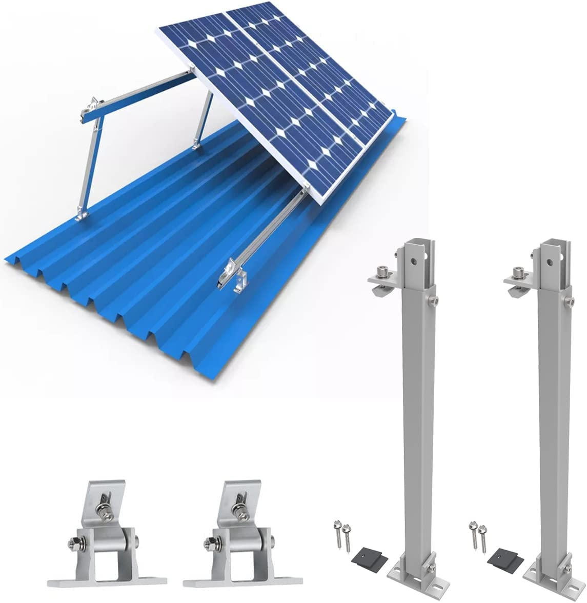 Adjustable Solar Panel Mounting System for Metal/Tin Roof Easy to Install and Adjust