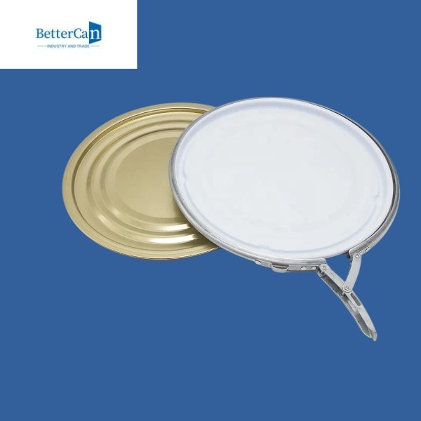 20L Round Metal Paint Bucket White Exterior With Metal Cover