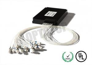 Single Mode Fiber Optic PLC Splitter 1 X 16 Port With 4.3 ~ 21.5 dB Insertion Loss