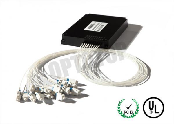 Cheap Single Mode Fiber Optic PLC Splitter 1 X 16 Port With 4.3 ~ 21.5 dB Insertion Loss for sale