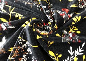 Quality Warp Knitted Polyester Velvet Fabric / Birds Flowers Patterned Velvet Fabric wholesale