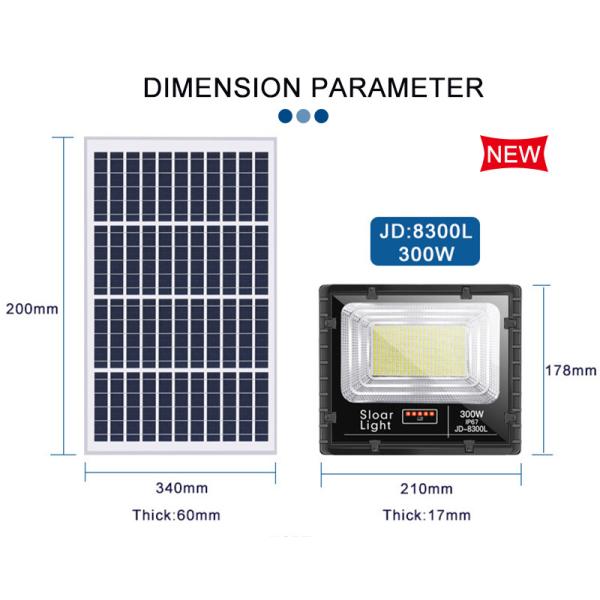 Waterproof Ip67 Remote Control ABS 300W LED Solar Flood Light Power Station
