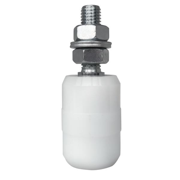 Pvc Gate Rollers And Guides M12 30x40 30mm X 40mm Zinc Plated Bulge In Middle Surface