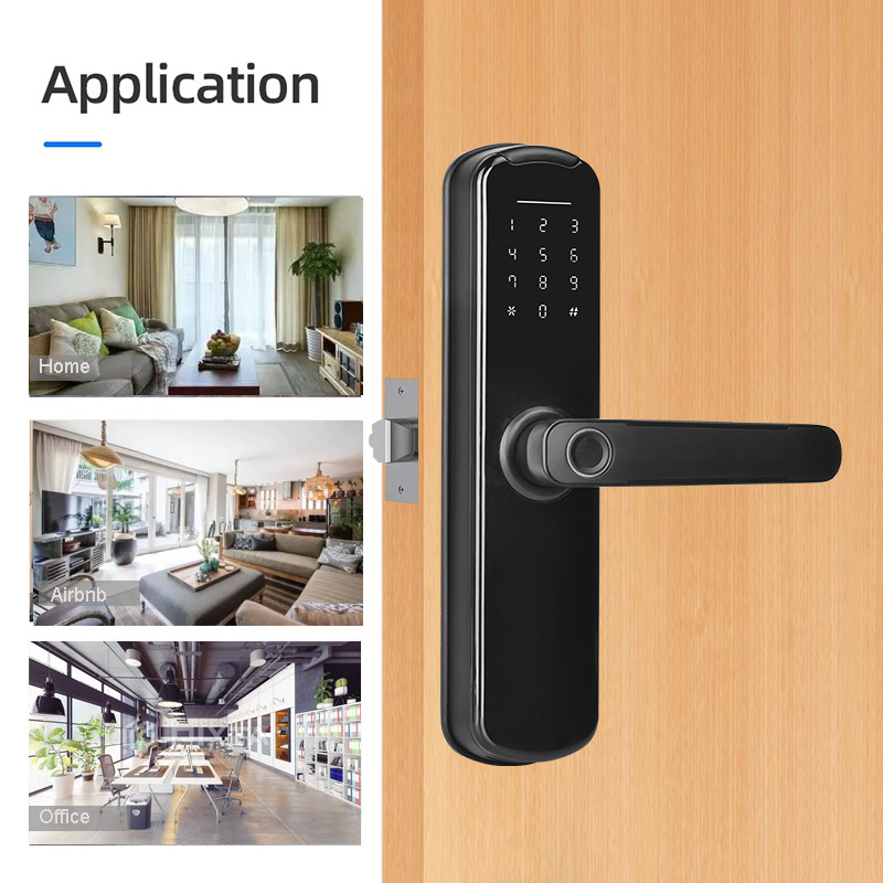 4AA DC6V App Controlled Door Locks FCC Fingerprint Smart Door Lock