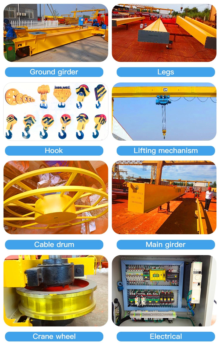 Double Speed 15T Span 15m Single Girder Gantry Crane