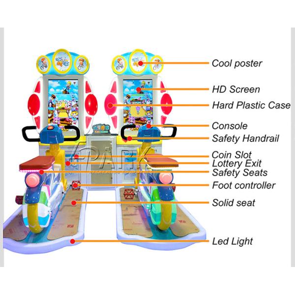 Fun Riding Arcade Kids Coin Operated Game Machine With High - definition LCD Screen
