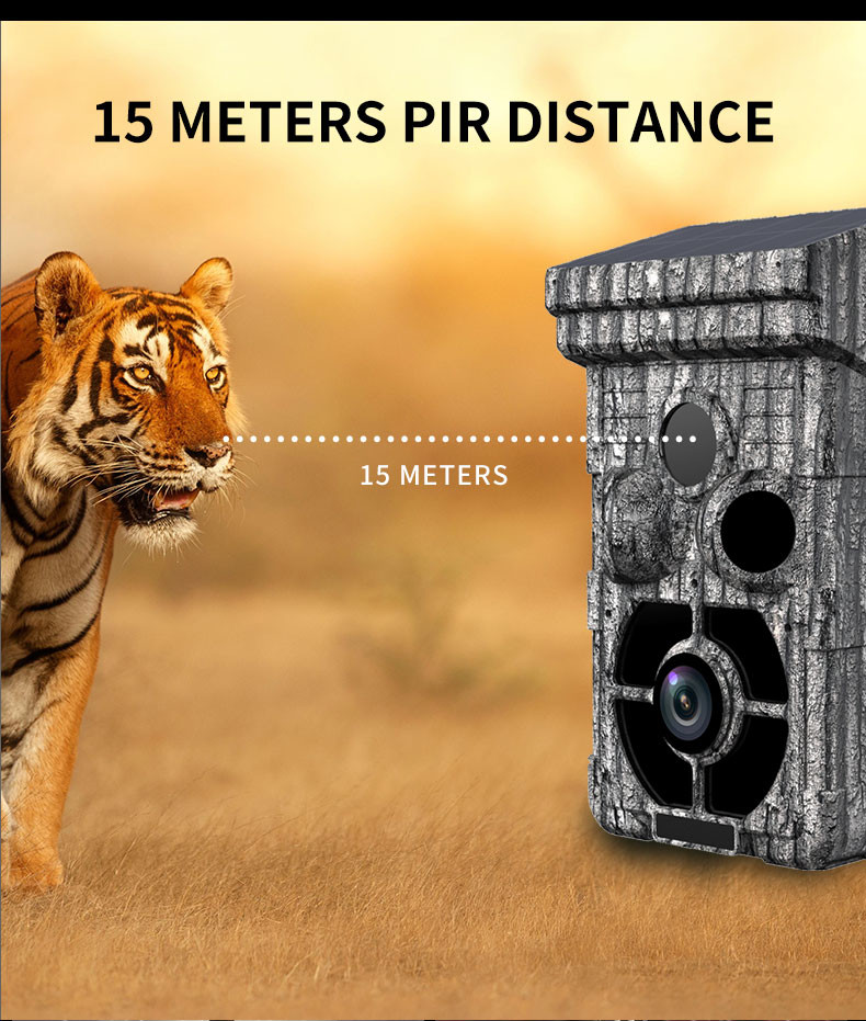 16pcs IR LED Hunting Trail Camera 32MP 60 Degree PIR Sending Angle Waterproof 4K / 10fps