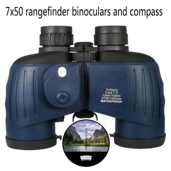 blue 7x50 waterproof binoculars and compass 7x50 rangefinder marine waterproof