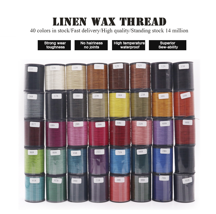 0.55mm 35g High Tenacity Leather Sewing Thread 70m Linen Waxed Thread in 40 Colors