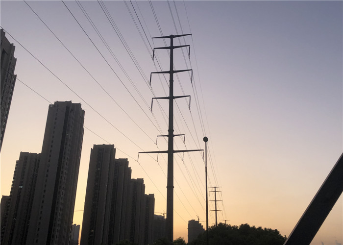 High Voltage Galvanized Power Transmission Poles 10KV - 500KV For Transmission Line