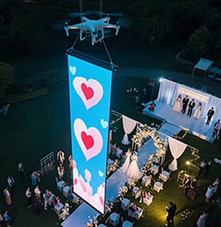 Drone Flying Led Display Screen Flexible Transparent Led Outdoor Advertising Display