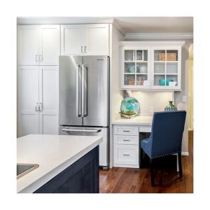 European Island Design White Shaker Kitchen Cabinets with Quartz Stone