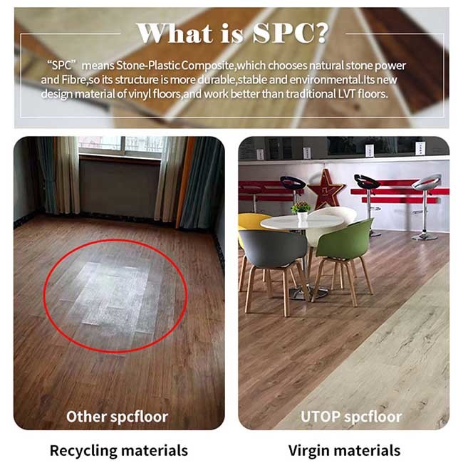 Scratch Resistant 4mm Spc Flooring 230x1220mm Eir 100% Environment Protection