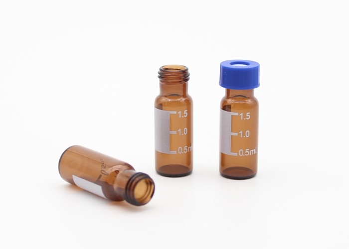 1.5ml Amber Borosilicate Screw Thread Glass Bottle with Threaded Plastic Cover