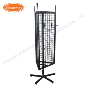 Quality 3 Sided Metal Shelf Revolving Stand Wire Rotating Display Rack wholesale