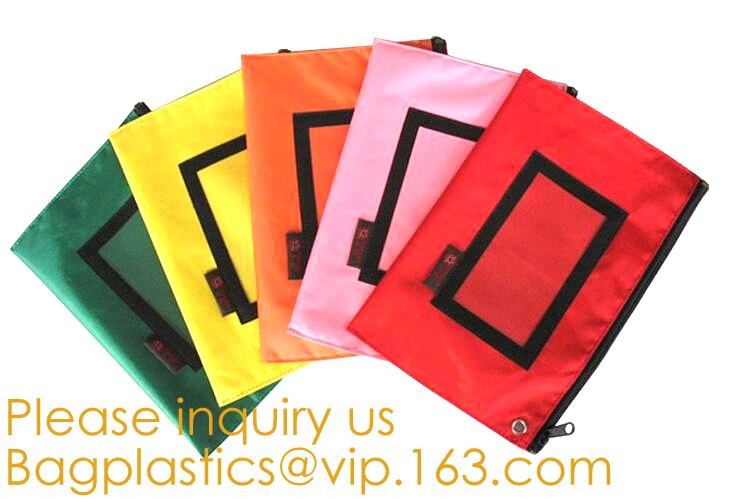 Waterproof Oxford Medicine Safety Bag with Lock and Keys Locking Bank Deposit Bag,Money Bank Bag Zipper Leather Cash Dep
