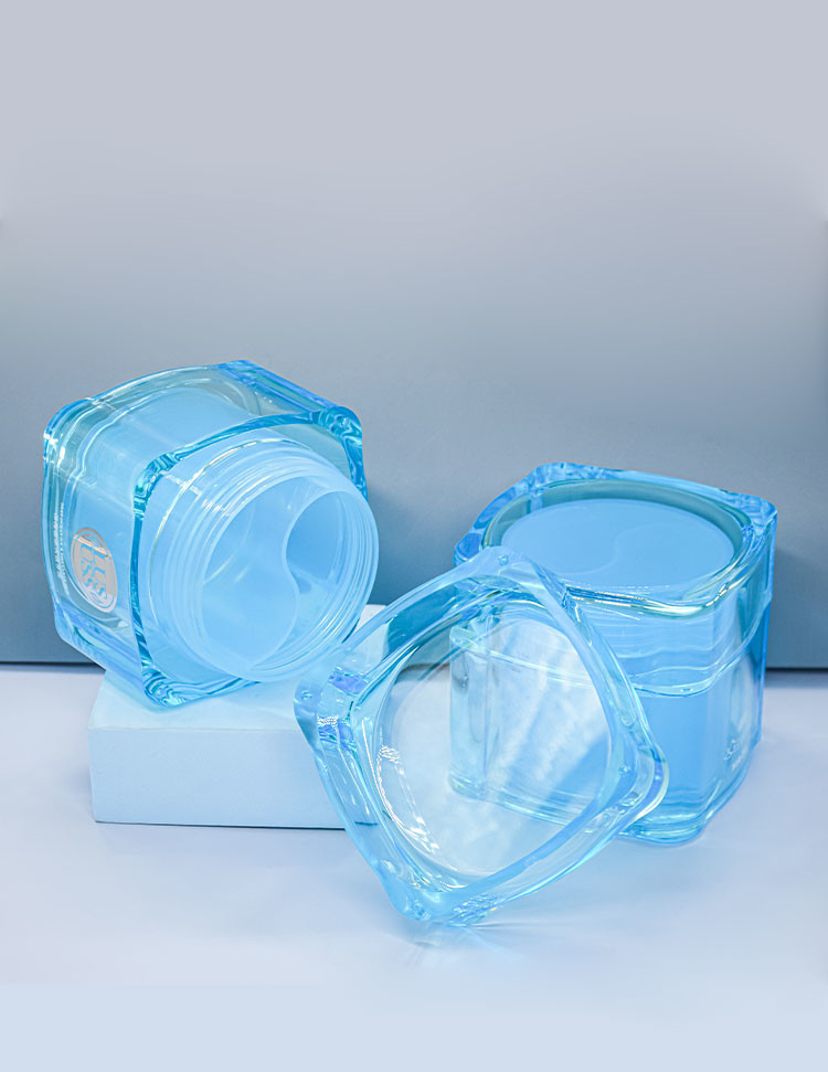 Double Chamber Container Acrylic Cream Jar Clay Skincare Cosmetic Mask Packaging