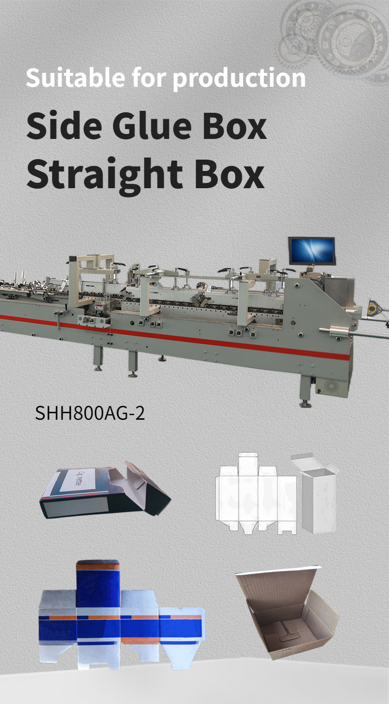 Wood Material SHH800AG-2 Automatic Bottom Automatic Box Making Folder Gluer Machine HRB