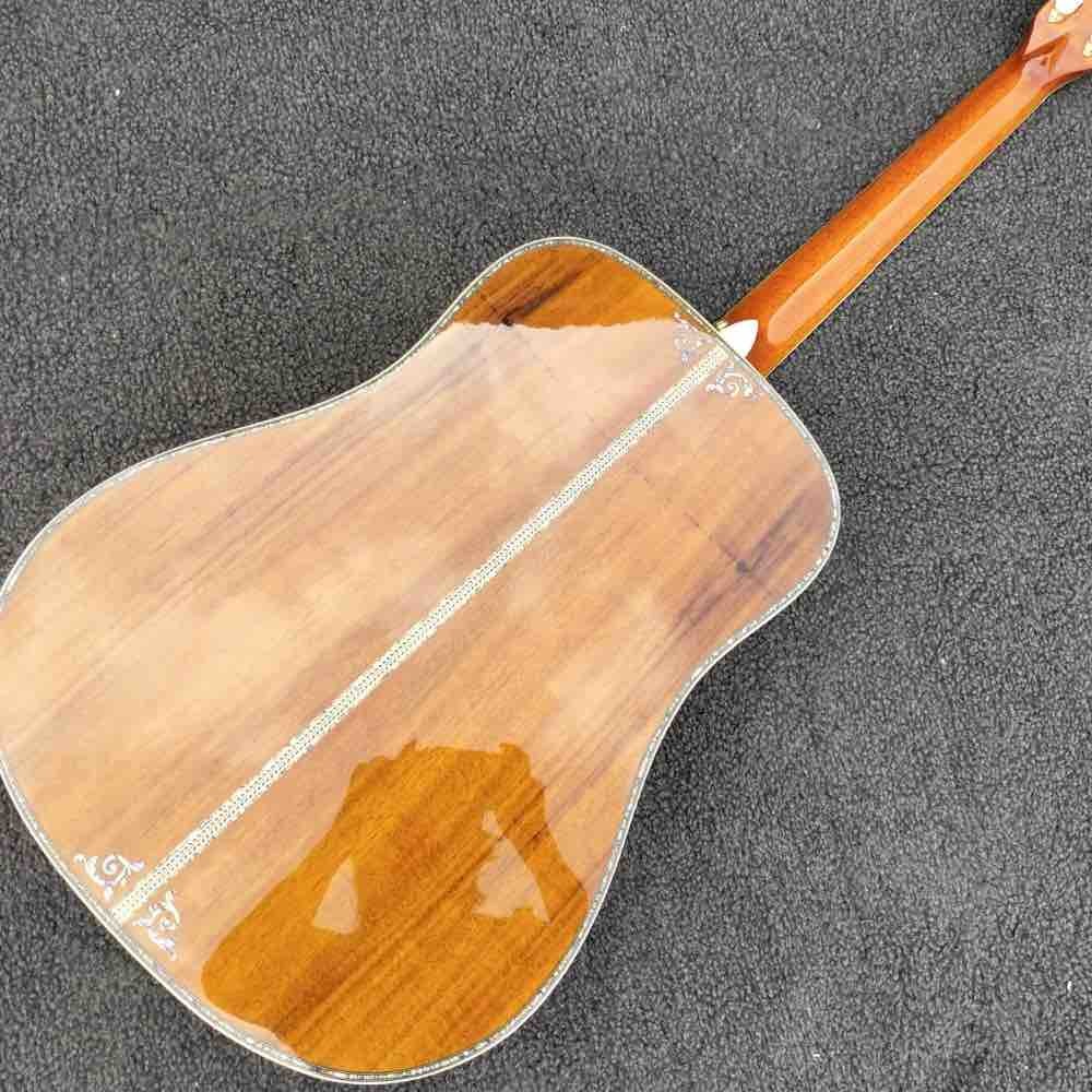 Real Abalone Inlays Ebony Fingerboard 41" Koa Wood Classic Acoustic Guitar