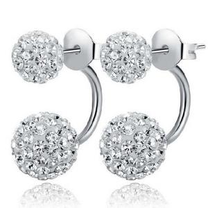 China Women Jewelry Double Ball  Rhinestone Crystal Stud Earrings(EEBALL02) on sale