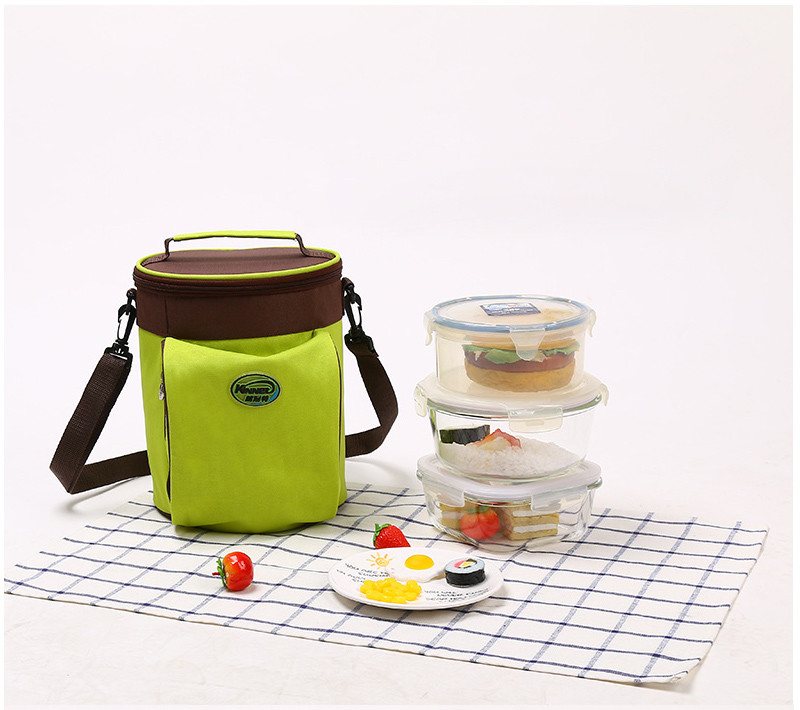 Round Heated L20*D20cm BPA free Thermal Lunch Tote