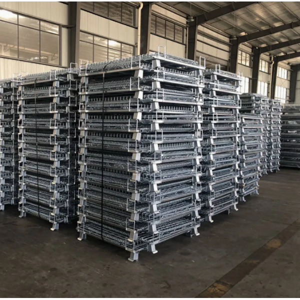 Stackable Steel Container Basket for Heavy Duty Use and Organization