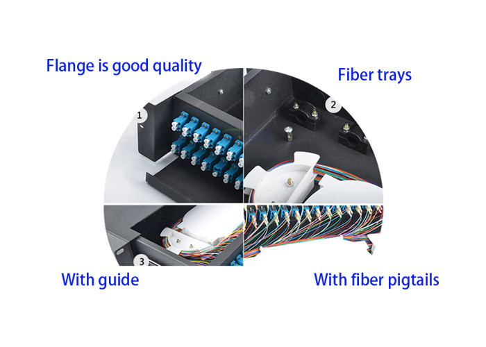 1U Fiber Optic Patch Panel Rack Mount Fiber Enclosure Inside Cabling Multimode