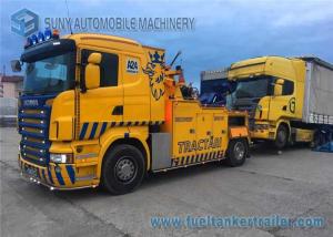 Quality Yellow Scania 16 Ton Wrecker Tow Truck 6 Ton Side Puller Wireless Remote Control Boom wholesale