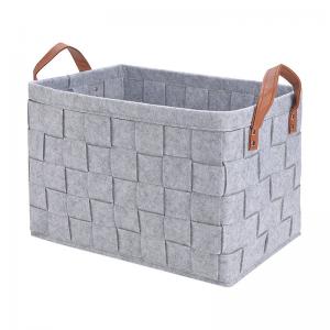 Quality Recycle Polyester Felt Storage Basket With Handles 19.1oz wholesale