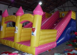 China Girls Pink Large Inflatable Slide , PVC Tarpaulin Princess Ground Kids Inflatable Slide on sale