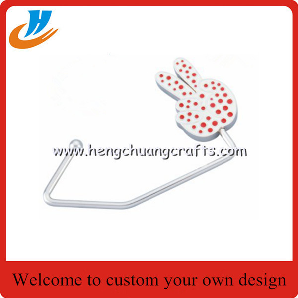 Bag hook hanger,epoxy logo bag hanger with custom,print logo design