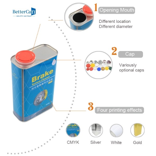 Square Marine Engine Oil Tin 2 Litre Paint Tin Cans with Screw Cover