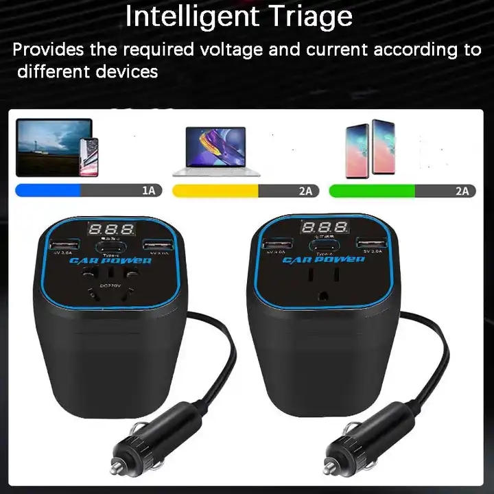 Car Power Inverter Pure Shine Car Inverters Converters 12V 24V To 110V 220V Power Inverter Dc 12V To Ac 220V For Car Cupholder