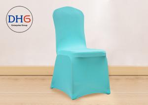 China Sitting Pretty Wedding Chair Covers Light Blue Environmental Friendly For Resturant on sale