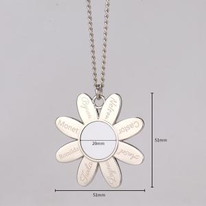 Sunflower Necklaces Custom Engraved 8 Names Family Sublimation Photo Sunflower