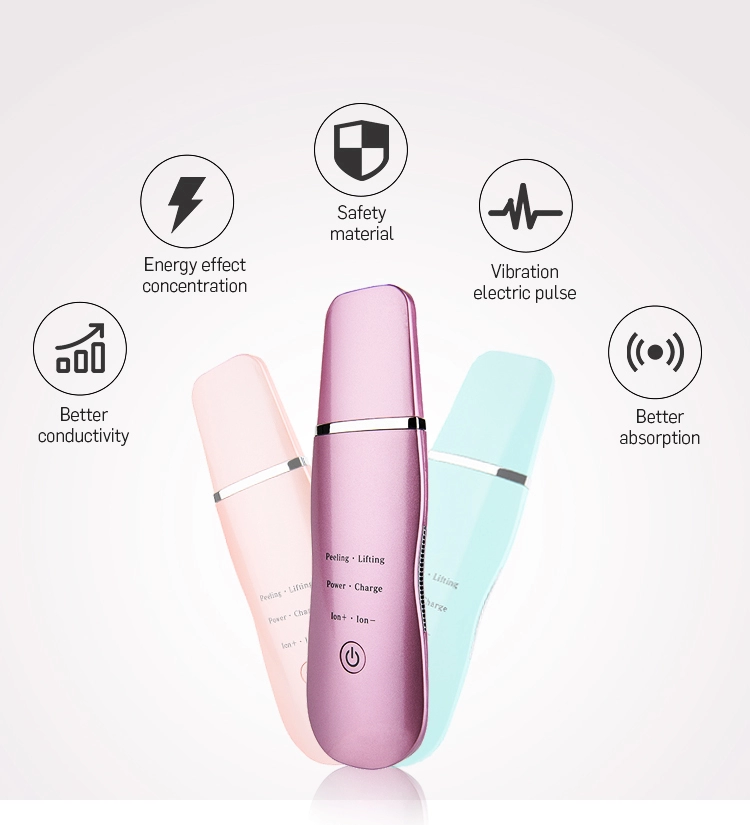 Vibration 2.4MHZ Rechargeable Ultrasonic Skin Scrubber OEM