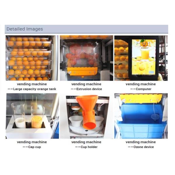 Cold Refrigerator Orange Fresh Vending Machine , Juice Vending Machine