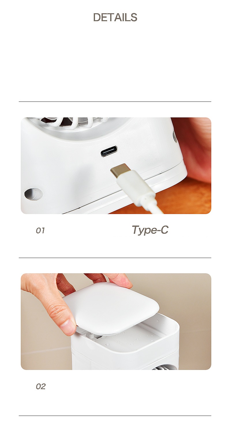 Hotel Table Fans Desktop Water Cooling Spray Air Conditioner with USB Mini Air Cooler Fan