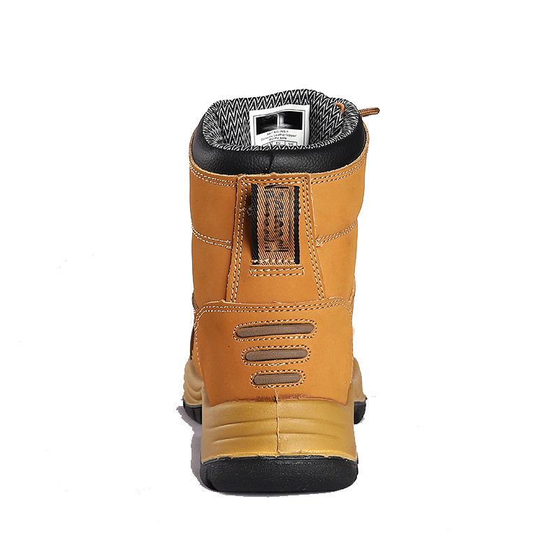 Factory Workshop Waterproof Slip Resistant Work Boots Cowhide Anti Puncture Material