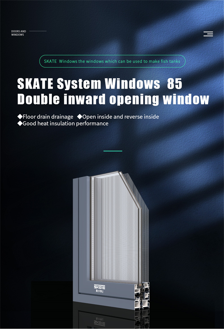 Customize Superior Inward Opening Aluminum Casement Window with Stainless Steel Screen