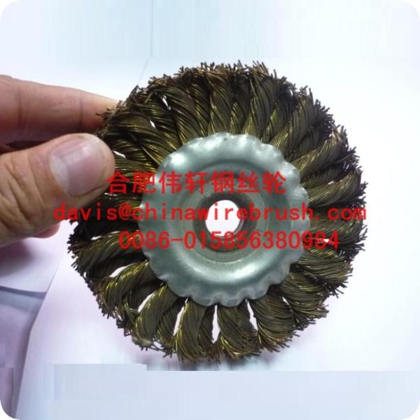 Cheap 4" Twist Knotted Copper Wire Brush, Double Row for sale