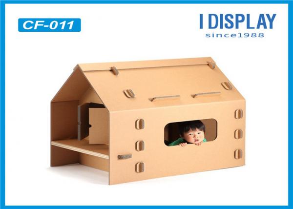 Cheap Custom Corrugated Kids Cardboard House , Large  Cardboard Playhouse For Children for sale